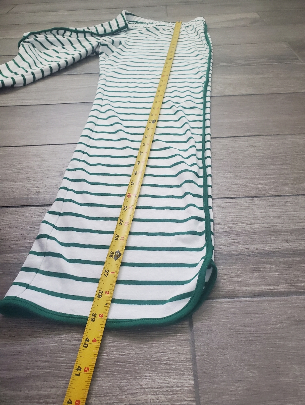 LAKE women's 100% pima cotton green white striped short sleeve pajama set size S - Picture 8 of 13
